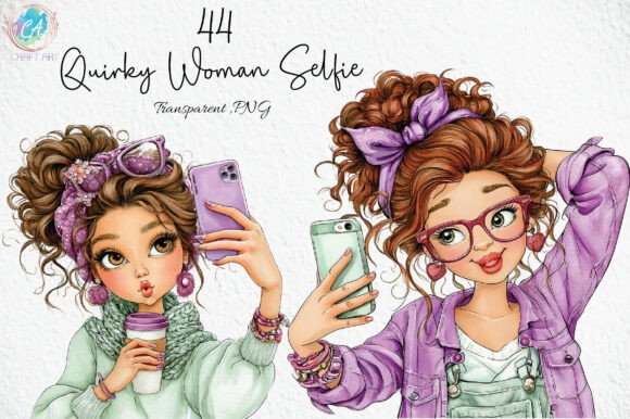 Download Quirky Woman Selfie Clipart PNG - Woman Collection