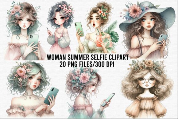 Download Quirky Woman Summer Selfie Clipart - Woman Collection