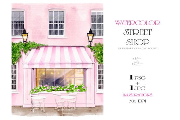 Download Digital Watercolor Street Shop Clipart - Tree Collection